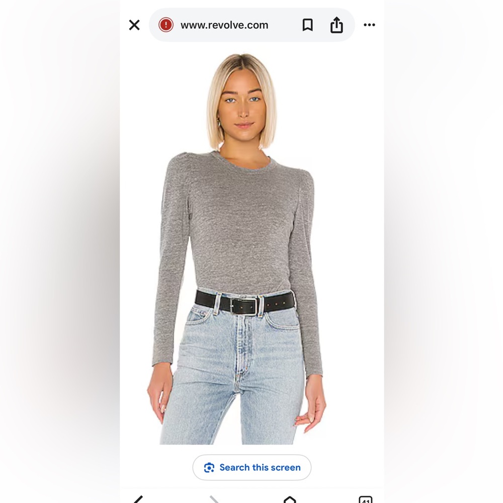 Chaser puff sleeve  Heather Gray Long Top